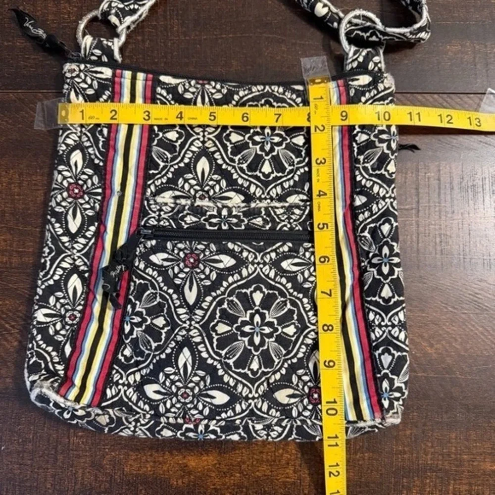 Vera Bradley Night and Day Hipster Crossbody Bag Black White Floral One Size
